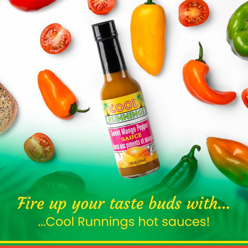 148ml Cool Runnings Sweet Mango Pepper Sauce, - Sweet and Tangy Caribbean Hot Sauce, Perfect table top hot sauce