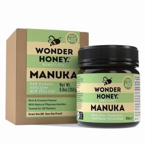 Wonder Honey Raw Manuka Honey New Zealand MGO400 (13+) Tested for 26