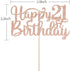 Happy 21st Birthday Cake Topper, 21st Birthday/Anniversary Party Supplies, Rose Gold Glitter Decoration
