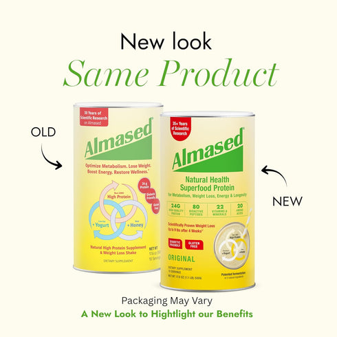 17.6 oz Almased Meal Replacement Shake - Low-Glycemic High Plant Base Protein Powder- Nutritional Weight Health Support