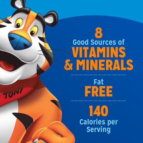 8 23oz (1 Kellogg's Frosted Flakes Cold Breakfast Cereal, Vitamins and Minerals, Kids Snacks, Family Size, Strawberry