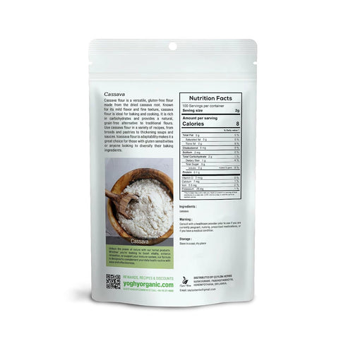 CEYLON HERBS 100% Cassava Flour - Pure, Gluten-Free, Grain-Free Flour for Baking and Cooking