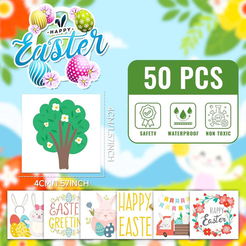 Platinum Series Set 60 Bulk Easter Eggs & Basket - Easter Hunt Bundle of Fillable Plastic Eggs, Tattoos, Candy Money