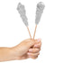 36 Candy Envy - Silver Caf Sugar Sticks Mini Rock Candy - Individually Wrapped Silver Treats - Original Sugar Flavored