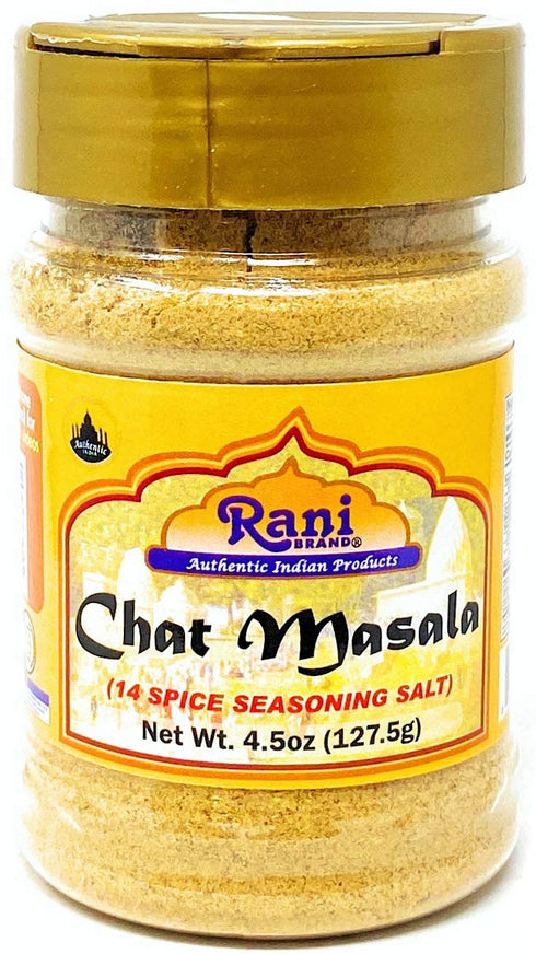 Rani Chat Masala (14 Spice Seasoning Salt), Tangy Indian Seasoning, 4.5oz (127.5g) PET Jar, All Natural, No MSG, Vegan,