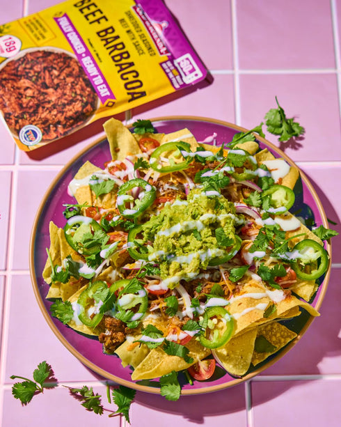 100% 18g Pack 2 8oz Old Hacienda Beef Barbacoa, | Shredded Seasoned Beef with Sauce | Fully Cooked & Ready to Eat |