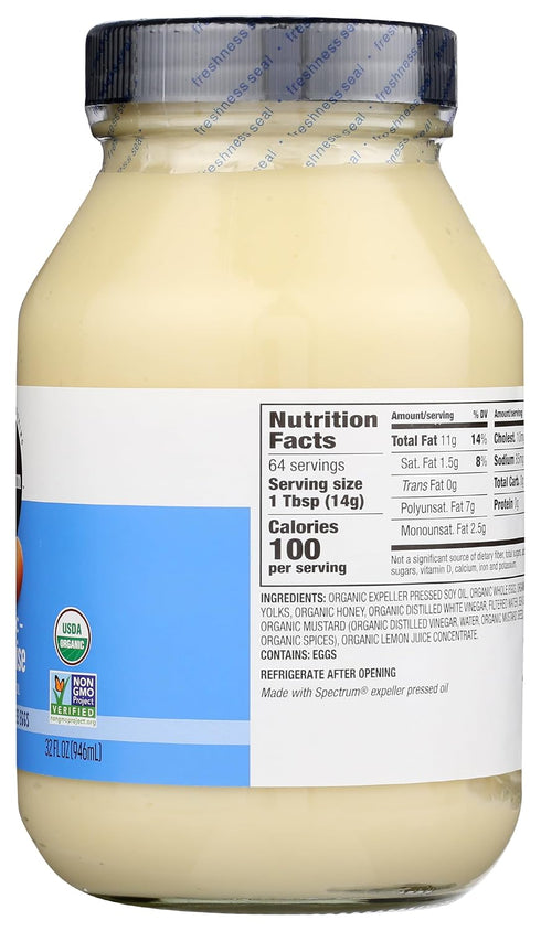 32 Spectrum Naturals Organic Soy Mayonnaise, Ounce