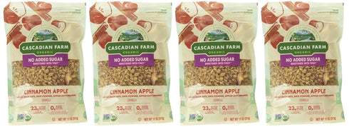 11 (Pack 4) Cascadian Farm Organic Cinnamon Apple Granola Cereal, No Added Sugar, Ounces