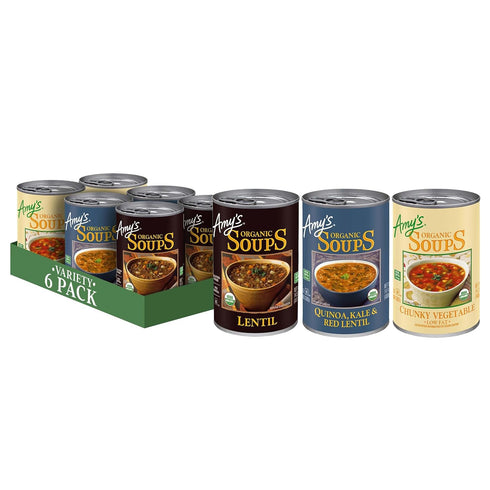 Amy's Soup, Organic Variety Pack, Chunky Vegetable, Quinoa, Kale and Red Lentil,