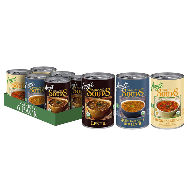Amy's Soup, Organic Variety Pack, Chunky Vegetable, Quinoa, Kale and Red Lentil,