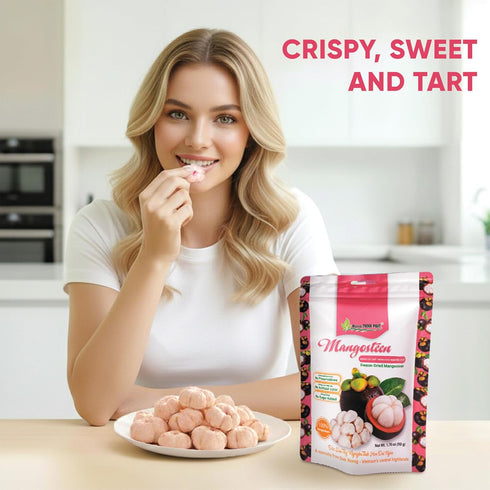 Pack 4, 8.46 Oz 100% Organic Freeze-Dried Mangosteen of | Natural Fruit Snacks | Tangy & Tart Flavor | No Sugar Added |