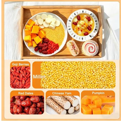 xapuo 500g Millet Pumpkin Whole Grain Blend, Soft Chewy Sweet Flavor, Dual Cooking Methods For Rice Cooker & Blender