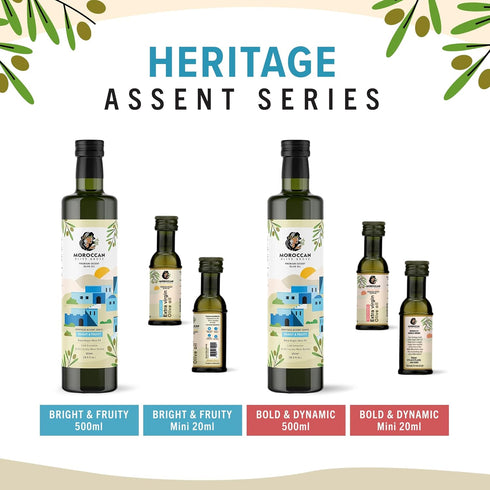 2-Pack, 500 ml MOROCCAN OLIVE GROVE - The Blue Olive Oil, Bright & Fruity Desert Olive Oil Extra Virgin, Versatile