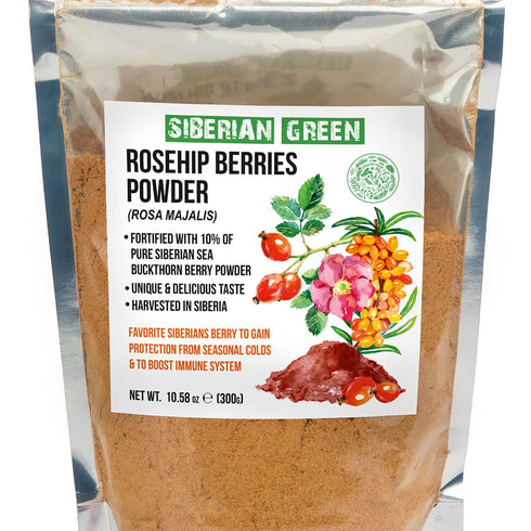 300g Ground Siberian Rose Hips Flour w Sea Buckthorn Fine Fine Powder Tea from Siberia Altai Mountains Taiga No Added