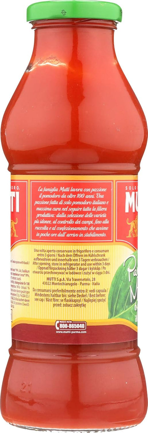 400 Mutti, Sauce Passata Basilica Bottiglia, Gram