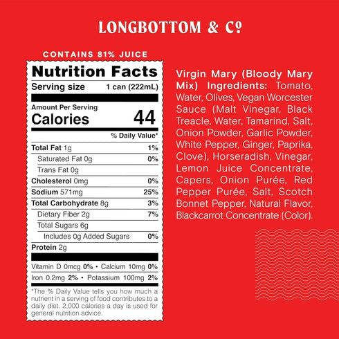 (4 Pack) 7.5 Oz Longbottom & Co. Virgin Bloody Mary Mix Tomato Juice | Premium Cocktail Mixer Made with Fresh Pressed
