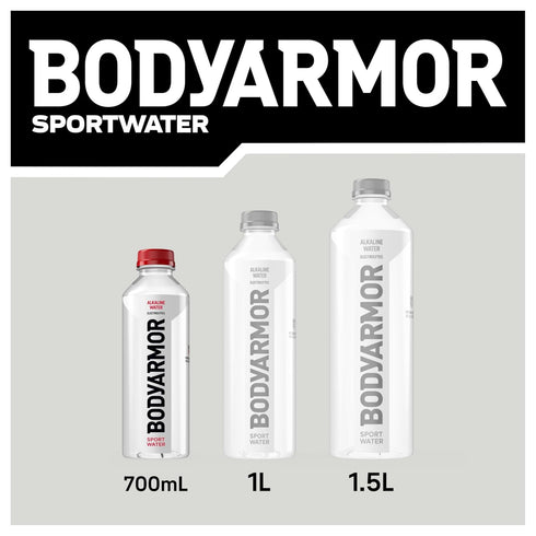 9+, 700mL (24 Pack), Pack, BODYARMOR SportWater Alkaline Water, High Alkaline Bottled Water, pH Refreshing Electrolyte