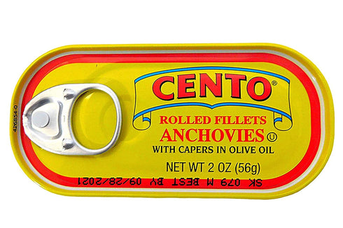 2 (56 (Pack 5) Cento Rolled Fillets Anchovies with Capers in Olive Oil, ounces g)