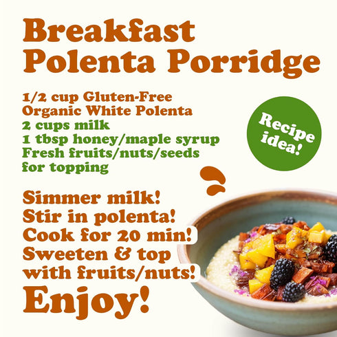 5 Food to Live - Gluten Free Organic White Polenta, Pounds - Classic Cornmeal. Vegan, Kosher Corn Grits. Great for Hot