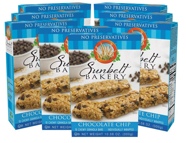 Sunbelt Bakery Chocolate Chip Chewy Granola Bars, 10 Bars In Each Box,