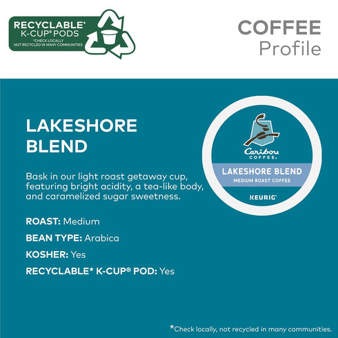 Pack, 40-Count Box(Pack 1) Caribou Coffee Single Serve Keurig K-Cup Pod Variety Light, Medium, and Dark Roast Coffees