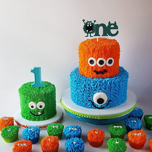 One Cake Topper Green Monster, Handmade 1st Birthday Cake Decor, Wedding Anniversary Baby Decoration