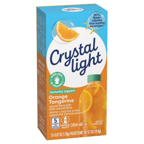 Immunity .07 oz Packets, 10 Crystal Light Support Orange Tangerine natural flavor with other natural flavor Powdered