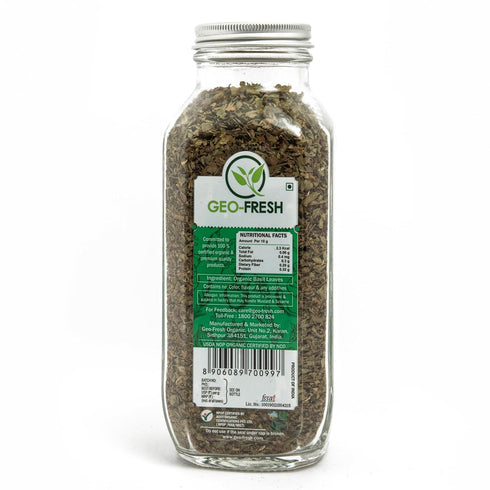 2.47 oz (70g), 100% Geo-Fresh Organic Basil, Non-GMO, Kosher, Organic, Gluten Free, USDA Certified