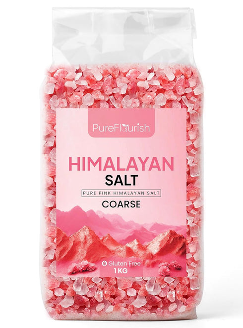 Pure Flourish Pink Himalayan Salt (Coarse) 1kg PREMIUM UNREFINED | 100% NATURAL | GLUTEN