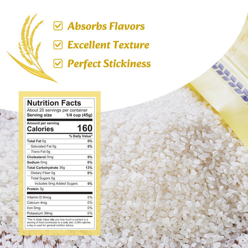 2 (32 Soeos Sushi Rice, Medium Grain Rice, Sticky Rice for Sushi Rolls and Japanese Food, Pound Ounce)