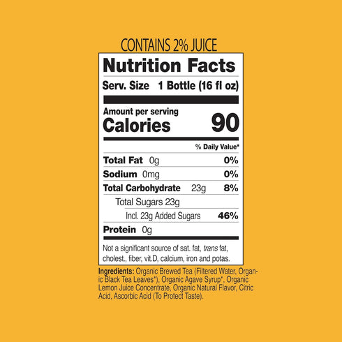 16 Oz Pack 12) Just Ice Tea Organic Iced Tea, Fl Glass Bottles (Half Tea & Half Lemonade