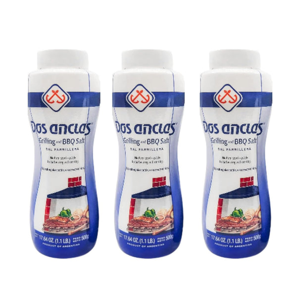 Dos Anclas Sal Parrillera 3 Pack, Rock Salt for Grilling and BBQ,