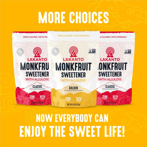 3 LB Lakanto Golden Monk Fruit Sweetener With Allulose, Raw Cane Sugar Substitute From Monk Fruit Extract, Raw Sugar