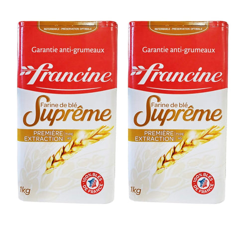 Francine Farine de ble Supreme - French T45 Supreme Wheat Flour (2 Pack,