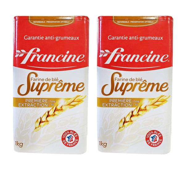 Francine Farine de ble Supreme - French T45 Supreme Wheat Flour (2 Pack,