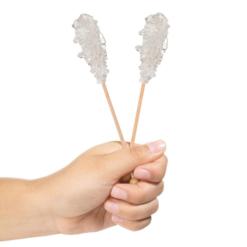 36 Candy Envy - White Caf Sugar Sticks Mini Rock Candy - Individually Wrapped White Treats - Original Sugar Flavored