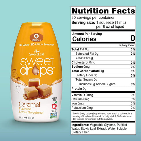 SweetLeaf Sweet Drops Caramel 1.7 Fl Oz Each (Pack of 3)