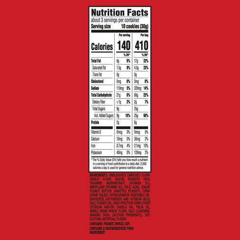 12 3 oz Nutter Butter Bites Peanut Butter Sandwich Cookies, - Bags