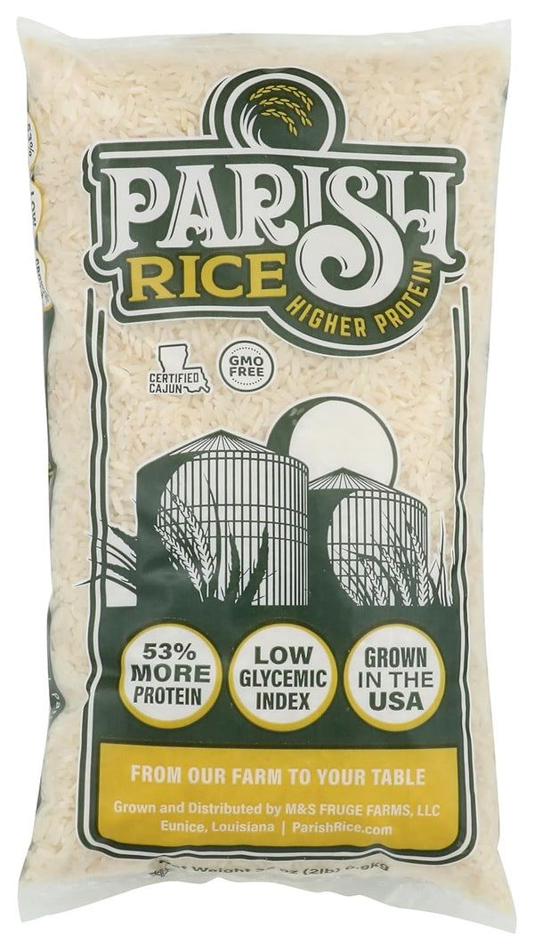 Parish White Rice High-Protein Rice with Low Glycemic Index Locally Grown Long-Grain