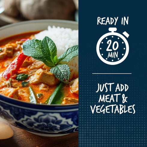 Simmer 198g PASSAGE TO ASIA Curry Sauce - Authentic Red Thai Curry Sauce - Medium Spiced Thai Food - Quick Meals - No