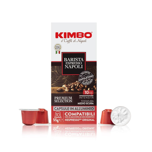 10 100 KIMBO - Barista Espresso Napoli Coffee capsules Intensity / Medium-Dark Roast - Box of Capsules Compatible