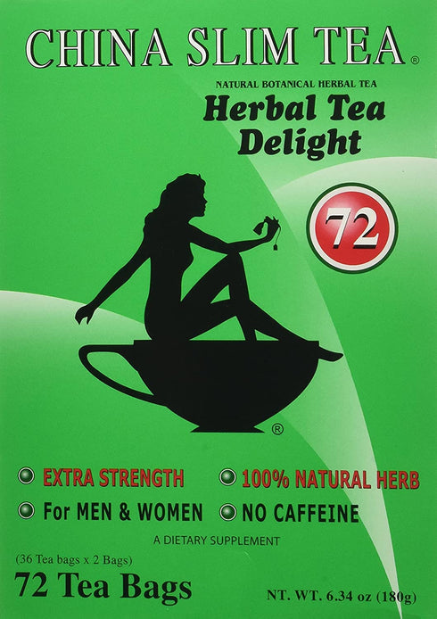 China Slim Tea 72-Count (Pack 2, 144 China Slim Dieter's Tea Delight, Large, of tea bags total)