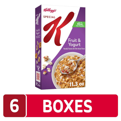 (6 Kellogg's Special K Breakfast Cereal, Family Breakfast, Fiber Cereal, Fruit and Yogurt Boxes)