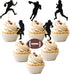 36 PCS Rugby Ball Cupcake Toppers - Football Players Sport Picks for Baby Shower Birthday Party Cake Decorations