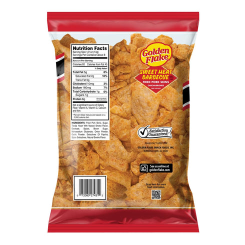 4oz/4pk GOLDEN FLAKE SWEET HEAT BBQ FRIED PORK SKIN