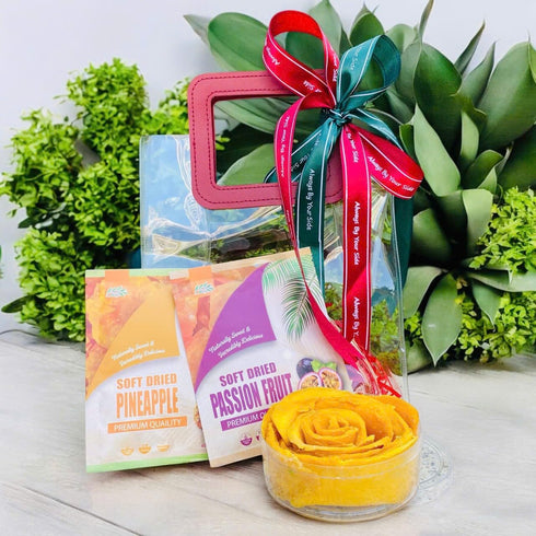 380 CHAVI Premium Blossom Gift Bag of Exotic Tropical Soft Dried Fruit | Love Gift - Low Sugars or Preservatives