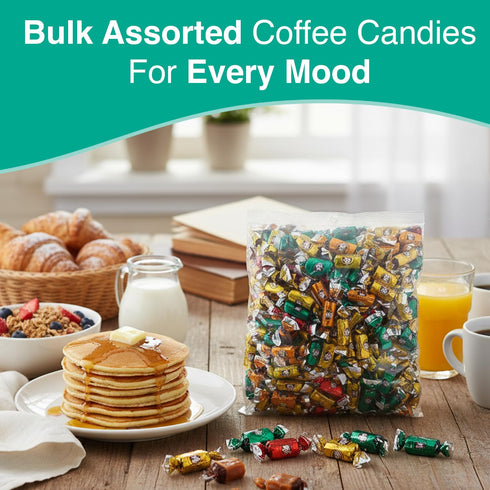 Pack, 3 Coffee Rio Assorted Coffee Candy Variety Pound Bag - Individually Wrapped Bulk Hard Candies Blended with Fresh