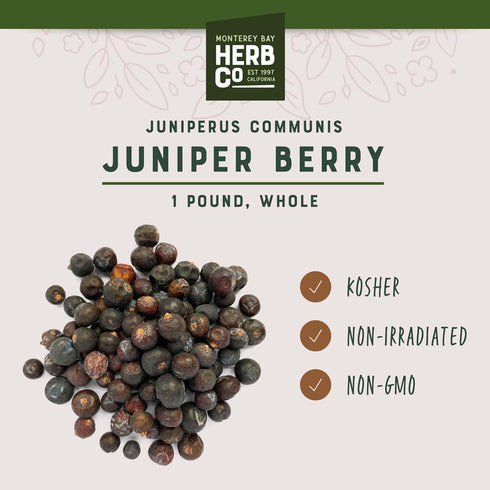 1 lb Juniper Berries Dried Whole, by Herb Co, Premium Culinary Spice for Cooking, Gin Making & Natural Infusions