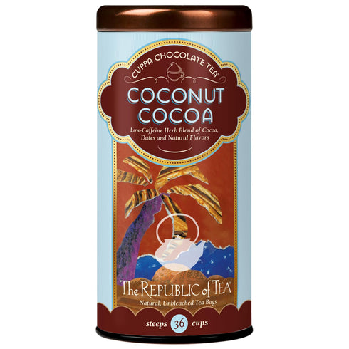 The Republic of Tea Coconut Cocoa Cuppa Chocolate Tea Bags, Low-Caffeine, 36