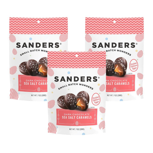 Sanders Dark Chocolate Sea Salt Caramel Egg Pouch 3-Pack (3 x 7